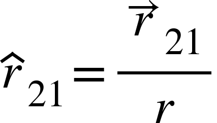 <math xmlns="http://www.w3.org/1998/Math/MathML"><msub><mover><mi>r</mi><mo>^</mo></mover><mn>21</mn></msub><mo>=</mo><mfrac><msub><mover><mi>r</mi><mo>&#x2192;</mo></mover><mn>21</mn></msub><mi>r</mi></mfrac></math>